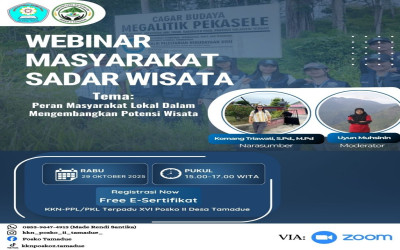 WEBINAR MAHASISWA KKN-PPL/PKL POSKO TAMADUE  STAH Dharma Sentana Soroti Peran Vital Masyarakat Lokal dalam Pengembangan Wisata Situs Watulumi, Lembah Napu