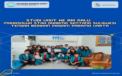 STUDI VISIT KE RRI PALU: Mahasiswa STAH Dharma Sentana Sulawesi Tengah Berikan Piagam Parama Varta